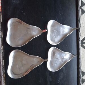 GORGEOUS Signed Hoselton Pear Trinket Holders Set of 4 From Canada